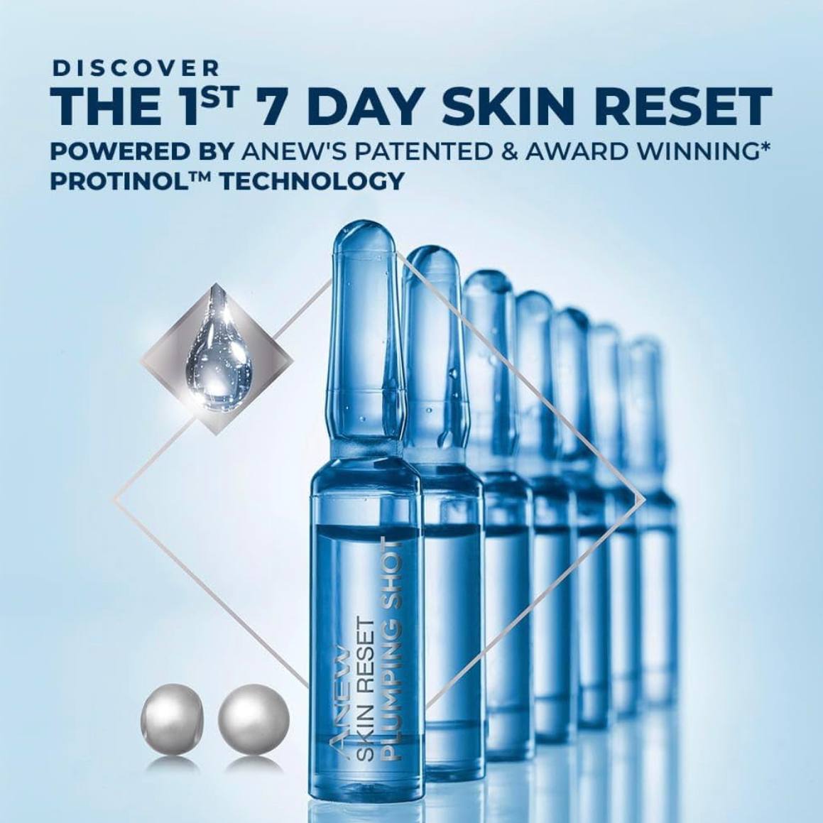 سرم کلاژن خالص آون AVON Anew Skin Reset Plumping Shots